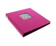 Goldbuch Fotoalbum mit Fensterausschnitt, Bella Vista, 30 x 31 cm, 60 schwarze Seiten mit Pergamin-Trennblättern, Leinen, Pink, 27978
