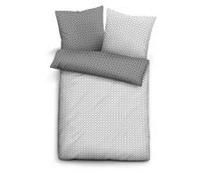 biberna 0636045 Mako-Satin Bettwäsche Mix & Match Kopfkissenbezug (Baumwolle) 1x 40x80 cm, sturmgrau