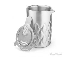 FINAL TOUCH Stainless Steel Yarai Edelstahl Mixing Pitcher Cocktail set including Hawthorne Strainer Sieb - Perfect For Mixing Up Martinis, Manhattans and other Cocktails