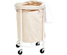 AmazonBasics - Kommerzieller Wäschekorb mit herausnehmbarem Einsatz und Rollen