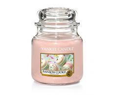 Yankee Candle mittelgroße Duftkerze im Glas, Rainbow Cookie, Brenndauer bis zu 90 Stunden