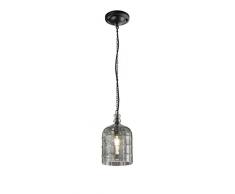 Trio Leuchten Vintage Pendelleuchte 302700102 Astrid, Metall schwarz, Glas klar, exkl. 1 x E14