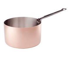 Pentole Agnelli Linie Cooper 3 Induktion Schmortopf hoch Induktion mit 1 Griff 24 cm Silber/schwarz