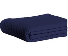 Dormisette 838681 Piqué Baumwolldecke, Baumwolle, Marine, 210x150x2 cm