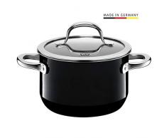Silit Passion Black Koch/- Fleischtopf, hoch, 16cm, Glasdeckel, 2,0l, Silargan Funktionskeramik, Topf Induktion, schwarz