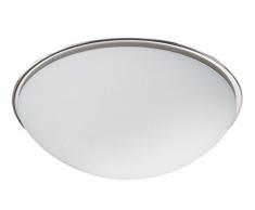 Trio Leuchten Deckenleuchte Bulto in Nickel matt, Glas opal weiß, 6107011-07