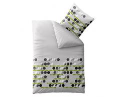 Bettwäsche 155x220 Mikrofaser, Concept Keisha 0011327 Punkte creme weiß grau grün