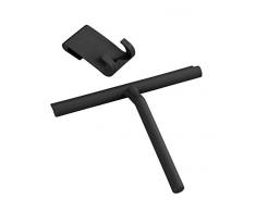 Wenko Badezimmerwischer Silikon Mola Duschabzieher, Schwarz, 21 x 24,5 x 4 cm