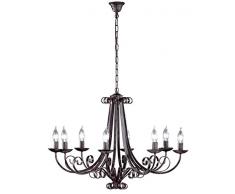 Honsel Leuchte Kronleuchterform 8 flammig, rostfarbig antik,