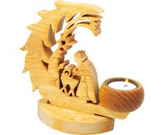 small foot Teelichthalter, Holz, beige, 18 x 8 x 17 cm