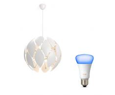 Philips myLiving Pendelleuchte Chiffon, 60 W, E27, weiß, inkl. Philips Hue Erweiterunglampe