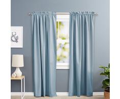 AmazonBasics wärmeisolierender Verdunkelungsvorhang, 1 Stück, 135 x 244 cm (BxL), Spa Blau
