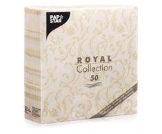 Papstar, 50 Servietten ROYAL Collection 1/4-Falz 40 cm x 40 cm champagner Damascato, #84995
