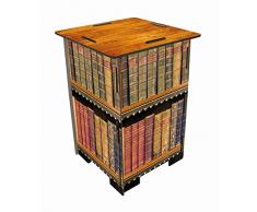 Werkhaus Photohocker 29,5 x 29,5 x 42 cm Motiv antike Bücher Hocker, MDF, bunt, 29.5 x 29.5 x 42 cm