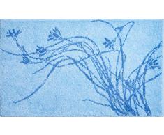 Grund Badteppich, 100% Polyacryl, superweich, Grau, blau, 70x120 cm