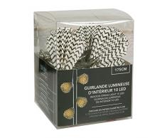 Lum & Co Dekorative Lichterkette, Weiß und Schwarz, 10 Stück