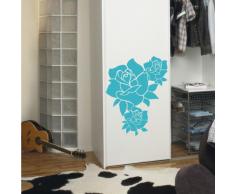 INDIGOS 4052166145756 Wandtattoo w660 vergifteten Rose Wandaufkleber 120 x 93 cm, türkis