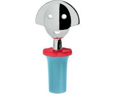 Alessi ANNA STOP 2 Flaschenverschluß aus EVA, azur und verchromtem Zamak