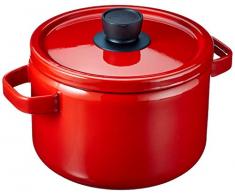 Honeyware 87063 Solid Line Kochtopf aus Emaille, Durchmesser 22 cm, 5,6 Liter, rot, für alle Herdarten inklusive Induktion