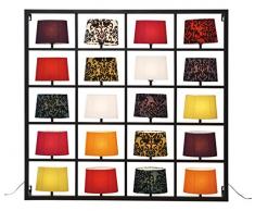 Kare Wandleuchte Parecchi Big Chrome, 31000, moderne, große Wandlampe mit 20 Lampenschirmen im Retro-Design und 2 Kippschaltern, silber (H/B/T) 138x149x11,5cm