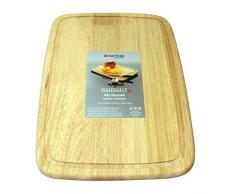 axentia Tranchierbrett Bambus in Braun, Schneidebrett mit Saftrille und hoher Schnittfestigkeit, robustes Holzbrett