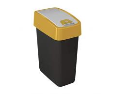 keeeper Premium Abfallbehälter mit Flip-Deckel, Soft Touch, 10 l, Magne, Gelb