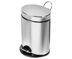 Artmoon Kosmetikeimer, Edelstahl, silberfarben, Schwarz, 12 l