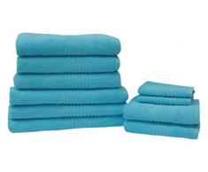 Dreamscene Luxuriöse Handtuch Bale, 100% ägyptische Baumwolle, Sky, 10-TLG.
