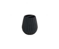 axentia Zahnbürstenhalter Chicago schwarz, hochwertig verarbeiteter Zahnbürstenständer aus Keramik mit modernem Design in schöner Farbe