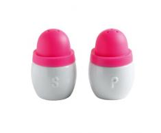 Maxwell & Williams JP3113 Salzstreuer & Pfefferstreuer mit Silikondeckel Pink, Klarsicht-in Geschenkbox, Porzellan / Silikon