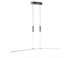 WOFI Pendelleuchte, 1-flammig FREYA 1 x LED / 21 W, 8 x 150 x 120 cm, 3000 k, 1600 lm, Energieeffizenzklasse A höhenverstellbar, chrom 7145.01.01.0000