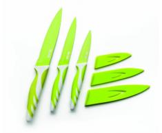 ibili 727615 Küchenmesser mit Klingenschutzhülle 15 cm, Edelstahl, weiß/grün, 19 x 5 x 3 cm, 2 Einheiten