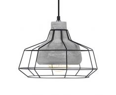 EGLO CONSETT Hängeleuchte, Stahl, 60 W, schwarz, grau