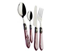 Bugatti oxblm-s3250 Oxford Besteckgarnitur, 24-teilig Tafelservice, Edelstahl/ABS flieder 39 x 27 x 5 cm