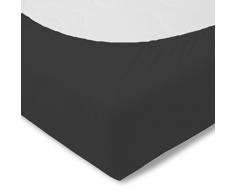 Kneer Qualität 25 Easy-Strech Spannbetttuch, 140x200-160x220, 80, Onyx