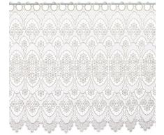 Plauener Spitze by Modespitze, Store Bistro Gardine Scheibengardine mit Stangendurchzug, hochwertige Stickerei, Höhe 60 cm, Breite 96 cm, Creme