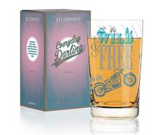 RITZENHOFF Everyday Darling Softdrinkglas von Petra Mohr (Be free), aus Kristallglas, 300 ml, mit trendigen Dekoren