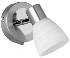 Trio Leuchten LED-Spot Carico, nickel matt / chrom, Glas weiß gewischt 871570107