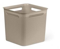 Rotho Brisen Aufbewahrungsbox 18 l, Kunststoff (PP), Cappuccino, 18 Liter (29 x 29 x 28 cm)