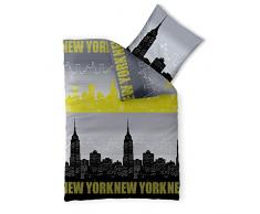 CelinaTex Fashion Skyline Bettwäsche 135 x 200 cm 2teilig Baumwolle Motiv Amerika Grau Schwarz Grün