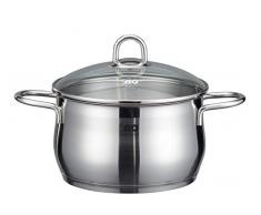 ELO Fleischtopf Platin mit Glasdeckel Ø24 cm, Edelstahl, Silber, 24 cm