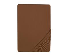 biberna 77155 Jersey-Stretch Spannbetttuch, nach Ãko-Tex Standard 100, ca. 90 x 190 cm bis 100 x 200 cm, chocolate