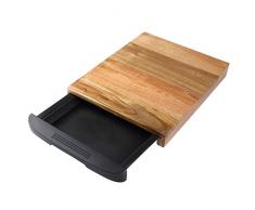 Tagliere Schneidebrett aus Naturholz, mit Schubladen, 2 Stück
