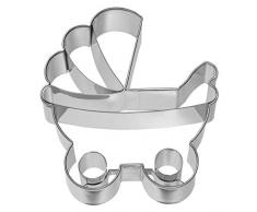 Birkmann 1010699110 Ausstechform Kinderwagen, 7,5 cm, Kunststoff, Grau, 5 x 3 x 2 cm