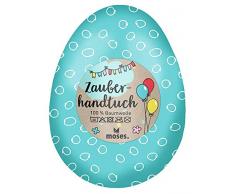 Moses. Zauberhandtuch im Ei | Magisches Handtuch mit Überraschungseffekt | Mitgebsel zu Ostern | Für den Kindergeburtstag, bunt, Gästehandtuch