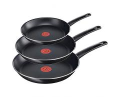 Tefal First Cook Pfannenset 3-teilig B43508, 20 + 24 + 28 cm Titanium Force Antihaftbeschichtung, Pfannen mit integrierter Temperaturanzeige, ergonomischer Griff, Bratpfanne mit Schüttrand