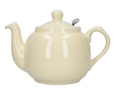 London Pottery Teekanne mit Filter, für 2 Tassen, Grün, Keramik, elfenbeinfarben, 4 Cup