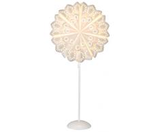 Standleuchte SchneeflockeGlimma, ca. 75 x 35 cm, Material: Metall/Papier Farbe: weiss