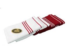 Gözze Gästetuch 4er-Set, 100% Baumwolle, 30 x 50 cm, Rio, Vollfarbig/Weißgrundig Rot, 140-33-A3