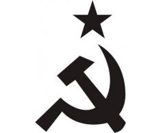 INDIGOS 4250380589985 Wandtattoo w027 Hammer Sichel UDSSR Wappen 120 x 82 cm, schwarz